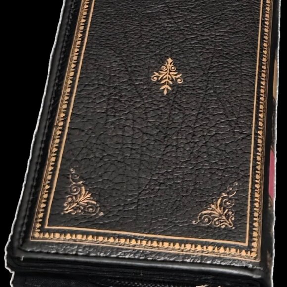 Levenger Filigree Office Tote & "Book of Wealth" Wallet Bundle - Dark Academia - Picture 2 of 16